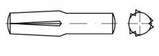 25 Stück Steckkerbstifte DIN 1474, blank - 10 x 45 mm